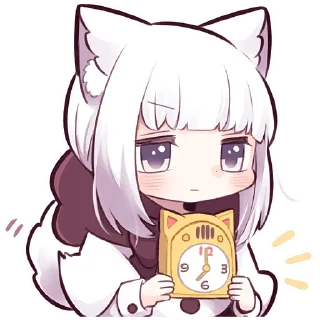 ⏰ emoji Девочка волчица @Nyasticks Telegram sticker 2 of 41