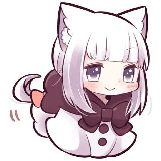 🙂 emoji Девочка волчица @Nyasticks Telegram sticker 9 of 41