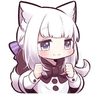 ✊ emoji Девочка волчица @Nyasticks Telegram sticker 21 of 41