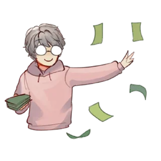 🤑 emoji Минами-кун @tg_sticks Telegram sticker 12 of 33