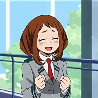 🌟 emoji |очако урарака|𖤐 Telegram sticker 16 of 50