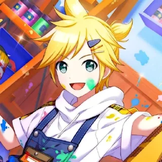 🌟 emoji ☆'Kagamine Len @shionwe ⊹ ᮫࣭﹆ֹ Telegram sticker 7 of 60