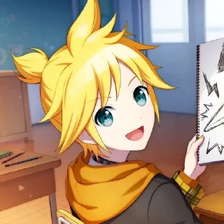 🌟 emoji ☆'Kagamine Len @shionwe ⊹ ᮫࣭﹆ֹ Telegram sticker 8 of 60