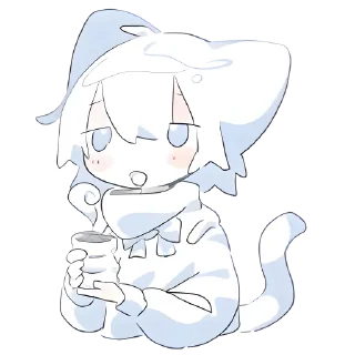 ☕️ emoji ૮Ꮚ .  . Fuyu's @Kenai_1 🤍 Telegram sticker 13 of 24