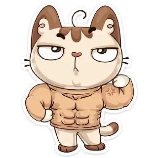 💪 emoji коричнево бежевый котик из вк Telegram sticker 22 of 44