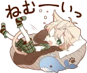 😪 emoji NEKOMIMI boy sticker :: @line_stickers Telegram sticker 11 of 40