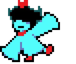 🙁 emoji Aqua Deltarune | by @Sen_k0 Telegram sticker 5 of 43