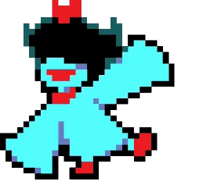 😄 emoji Aqua Deltarune | by @Sen_k0 Telegram sticker 8 of 43
