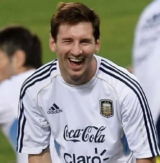 😂 emoji messi is a cutie Telegram sticker 18 of 33