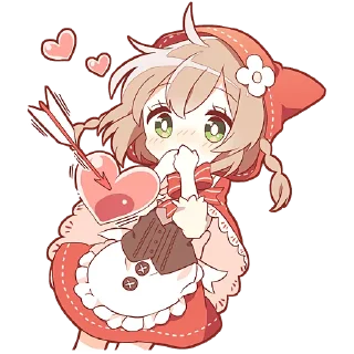 💘 emoji Шапочка и Волчёнок @Nyasticks Telegram sticker 9 of 41