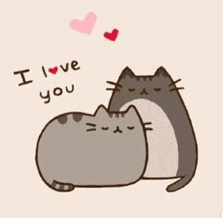 Sticker from Pusheen and Tommy love :: @smenasinka