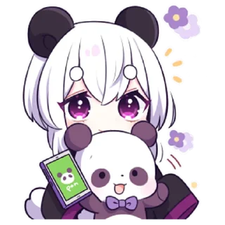 🥳 emoji Панда-тян 2 @nyasticks Telegram sticker 16 of 41