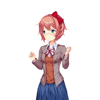 🌷 emoji Sayori by @assajejr Telegram sticker 22 of 61