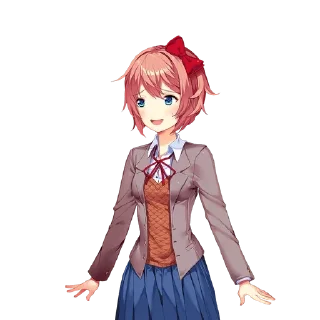 🌻 emoji Sayori by @assajejr Telegram sticker 14 of 61