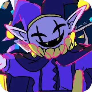 🫥 emoji 🤡Jevil🤡 @UndertaleDeltaruneStickersArts Telegram sticker 24 of 33
