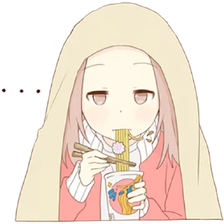 🍜 emoji Ленивая тян @nyasticks Telegram sticker 14 of 26