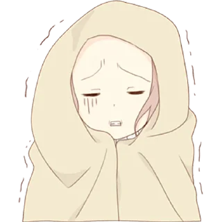 🙁 emoji Ленивая тян @nyasticks Telegram sticker 7 of 26