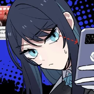🧐 emoji 💙Ado by @angeldokidoki🖤 Telegram sticker 24 of 43