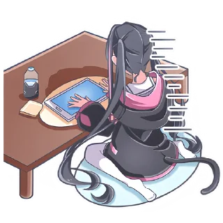 🤓 emoji Худи-кошка @Nyasticks Telegram sticker 10 of 41