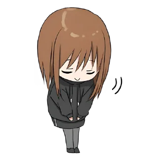 😌 emoji Худи-тян @nyasticks Telegram sticker 15 of 41