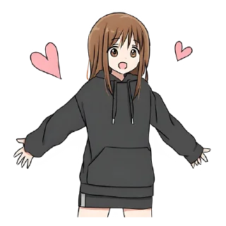 😍 emoji Худи-тян @nyasticks Telegram sticker 10 of 41