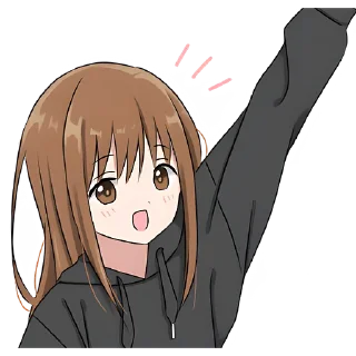 🙋‍♀ emoji Худи-тян @nyasticks Telegram sticker 12 of 41
