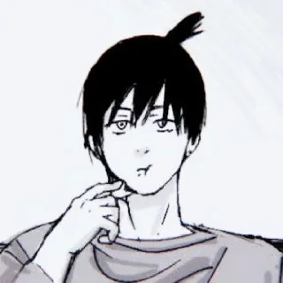😐 emoji Aki Hayakawa [ @anime_sticks ] Telegram sticker 6 of 45