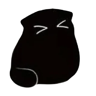 🙃 emoji cute black cat @fluxstickers Telegram sticker 24 of 38