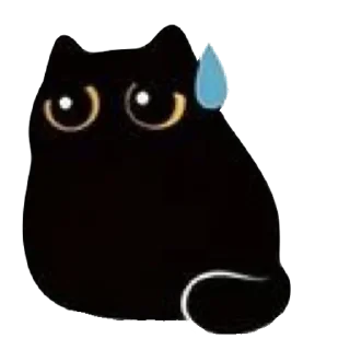 😥 emoji cute black cat @fluxstickers Telegram sticker 12 of 38