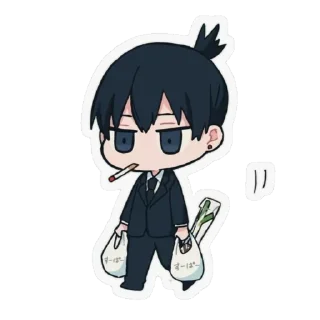 🕸 emoji человек-бензопила. @poisononastick Telegram sticker 14 of 19