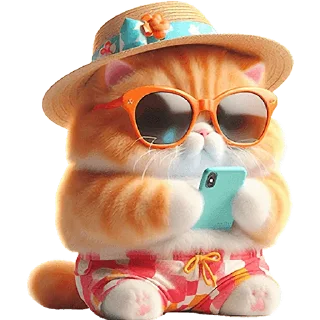 😎 emoji Летний котик @Nyasticks Telegram sticker 7 of 41