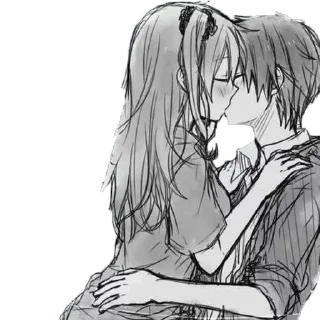 ❤️ emoji черно-белые @anime_stickerr Telegram sticker 21 of 30