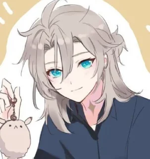 🙂 emoji Альбедо любит сяо Telegram sticker 10 of 45