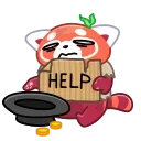🆘 emoji RRRed Panda Telegram sticker 12 of 28