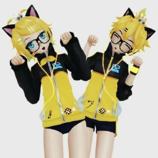 👯‍♀ emoji Rin · Len/ Рин · Лен🍊。.:☆*:･'( Telegram sticker 5 of 40
