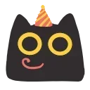 🥳 emoji Черный кот @TgEmodziBot Telegram sticker 12 of 40