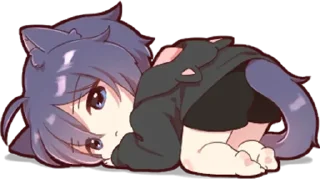 😴 emoji Черный кот - @tg_sticks Telegram sticker 10 of 28