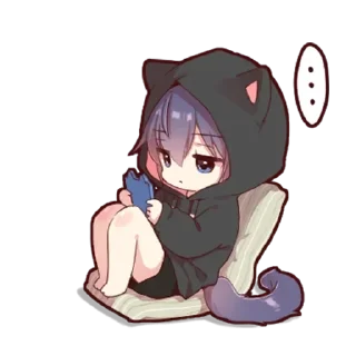 📱 emoji Черный кот - @tg_sticks Telegram sticker 21 of 28
