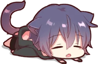 😴 emoji Черный кот - @tg_sticks Telegram sticker 13 of 28