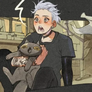 🌟 emoji _призрачные коты и чай_< Telegram sticker 8 of 36