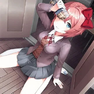 😅 emoji Sayori by @assajejr Telegram sticker 5 of 61