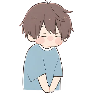 😔 emoji Анимешный мальчик @Nyasticks Telegram sticker 14 of 42