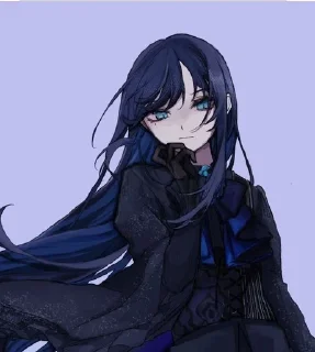 🤨 emoji 💙Ado by @angeldokidoki🖤 Telegram sticker 7 of 43