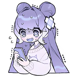 😀 emoji Ленивая-тян @Nyasticks Telegram sticker 13 of 29