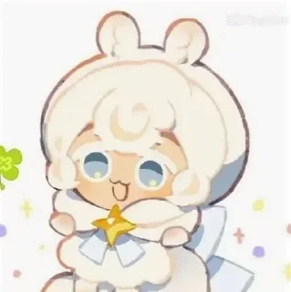 😋 emoji Cream Ferret Cookie🤍☁️ Telegram sticker 22 of 45