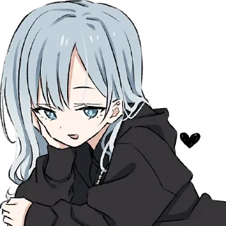 😏 emoji Голубо-серая тян @Nyasticks Telegram sticker 5 of 26