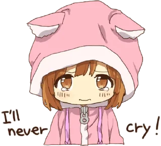 😢 emoji A little girl Sticker ENG :: @line_stickers Telegram sticker 12 of 80