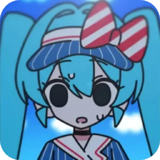 😓 emoji 🌟MIKUxTETO🌟 :: @Black_Coffi Telegram sticker 14 of 35