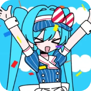 🥳 emoji 🌟MIKUxTETO🌟 :: @Black_Coffi Telegram sticker 1 of 35
