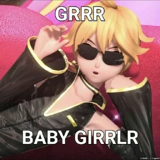 😜 emoji Rin · Len/ Рин · Лен🍊。.:☆*:･'( Telegram sticker 19 of 40